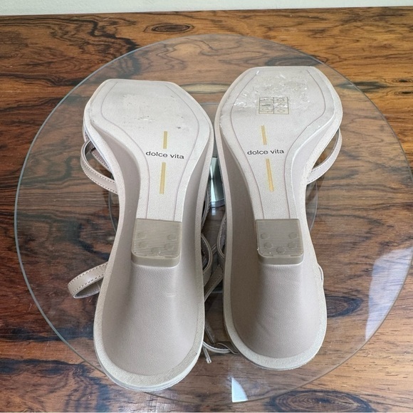 Dolce Vita Gemini Toe Loop Wedge Thong Dress Sandals - cafe leather - Picture 16 of 16